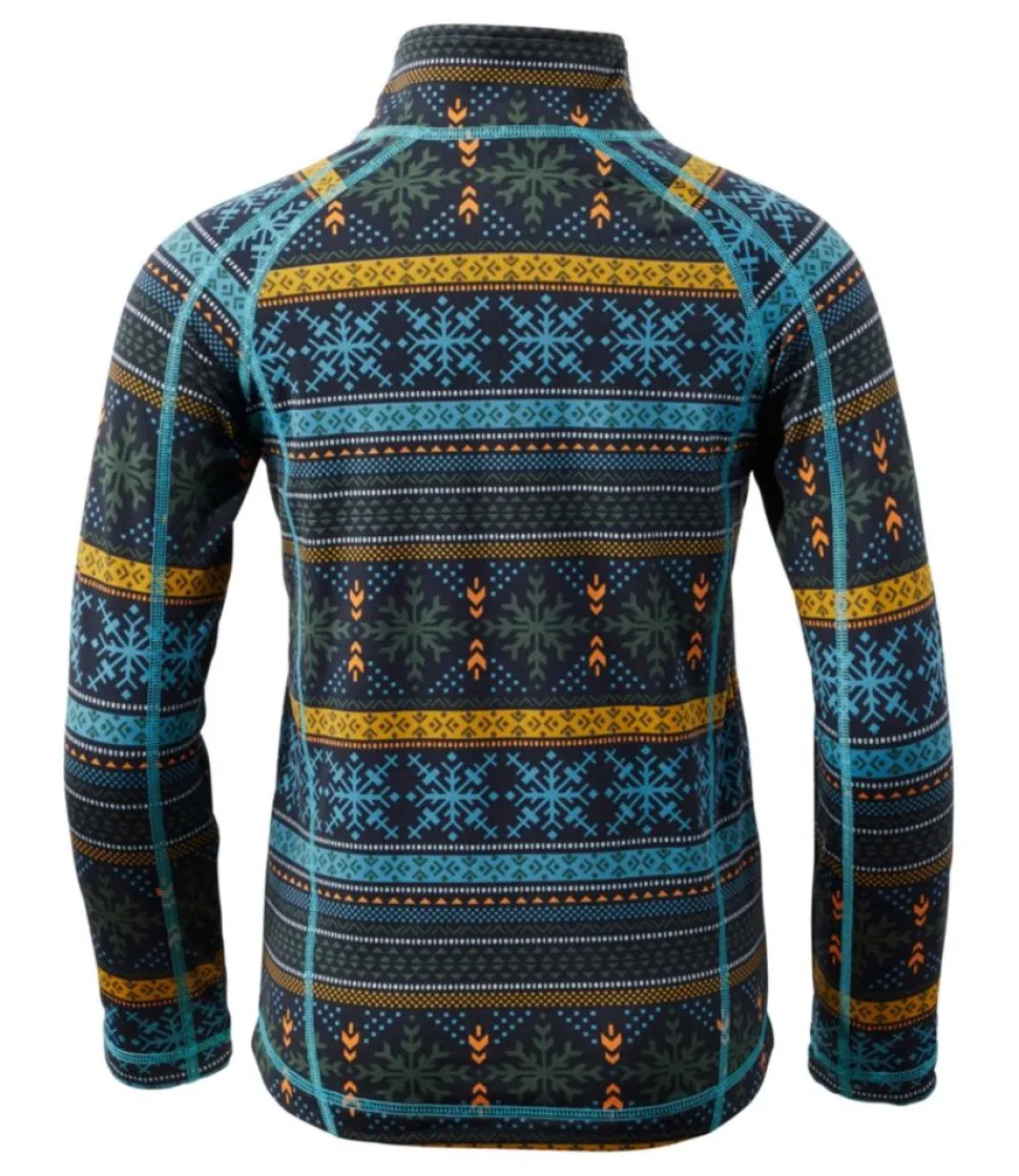 Shop L.L.Bean "Little Kids' Wicked Warm Long Underwear, Expedition-Weight Print Top" CoalSnowflakeFairisle