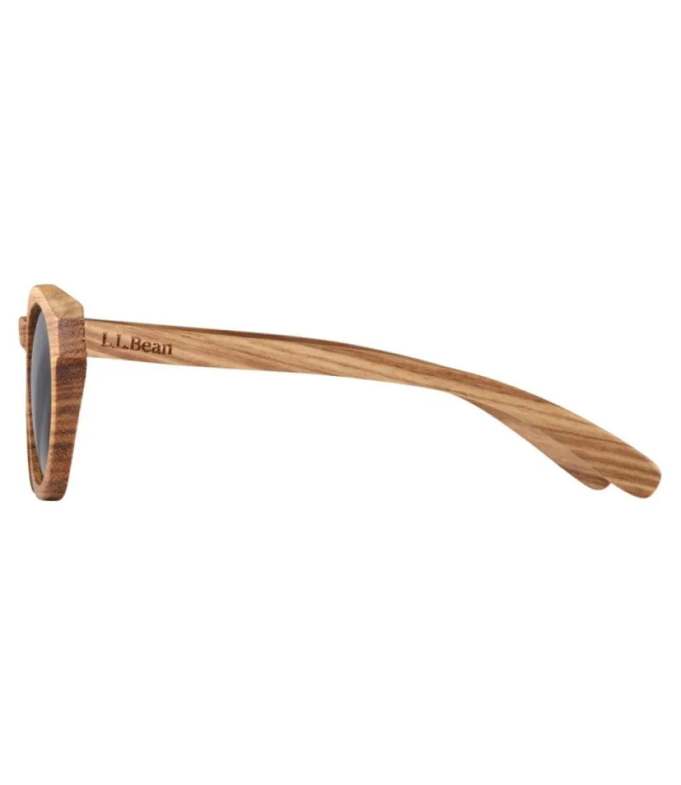 Cheap L.L.Bean " DownEast Polarized Wooden Sunglasses" WarmZebraWood/Goldfoil