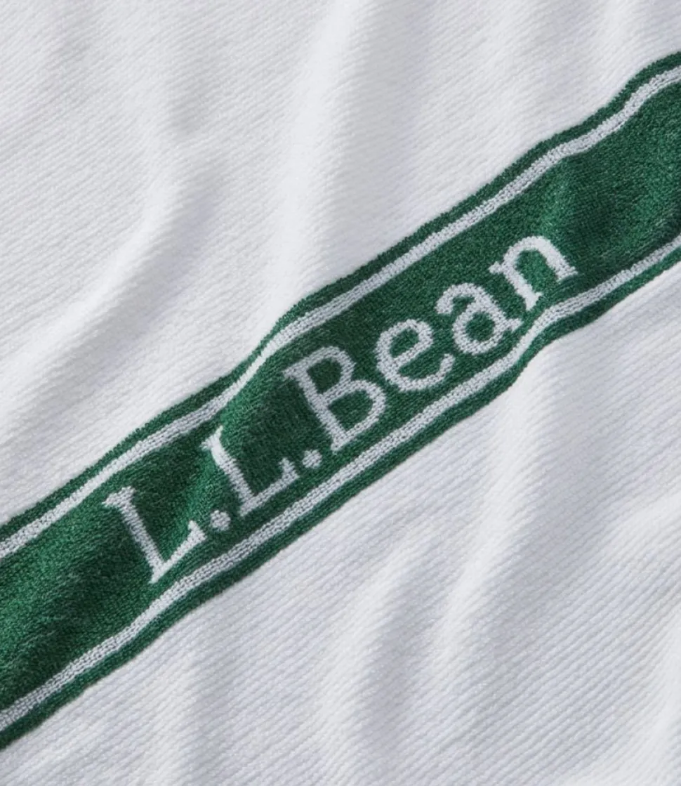Hot L.L.Bean " Locker Room Towel" White/CampGreen