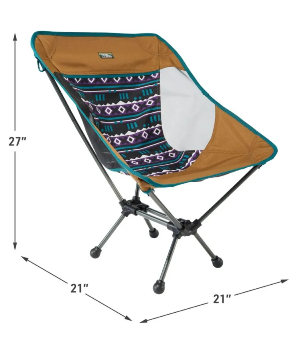 Discount L.L.Bean " PackLite Chair, Print" Saddle/BlackMountainClassic