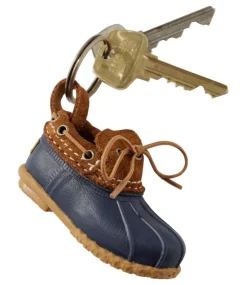 Best L.L.Bean " Rubber Moc Key Chain" Blue/Brown