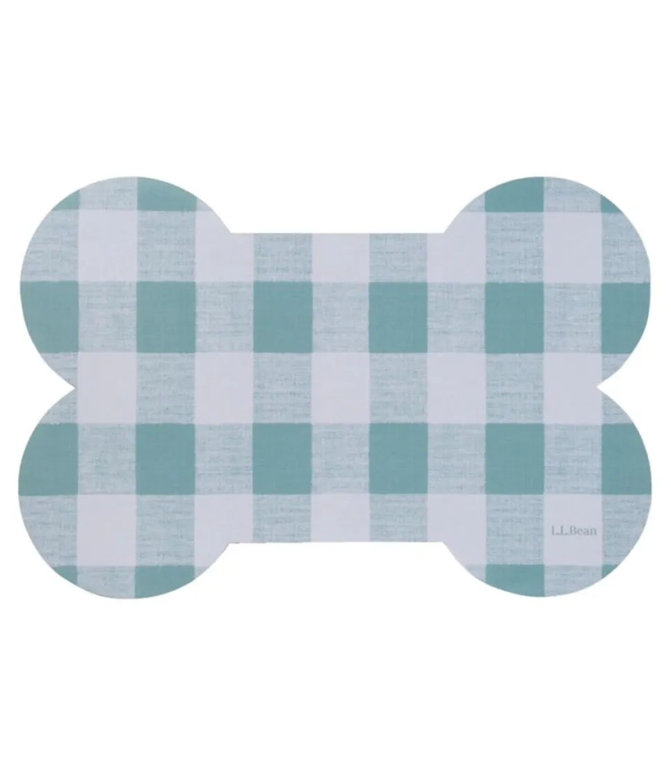 Best Sale L.L.Bean "Machine Washable Dog Bone Placemat" Sage/SeaSalt
