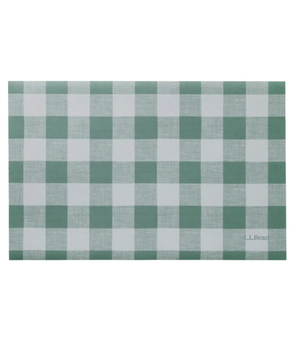 Outlet L.L.Bean "Machine Washable Floorcloth Doormat" Sage/SeaSalt