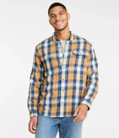 Discount L.L.Bean "Men's 1912 Field Flannel Shirt, Slightly Fitted Untucked Fit, Plaid"