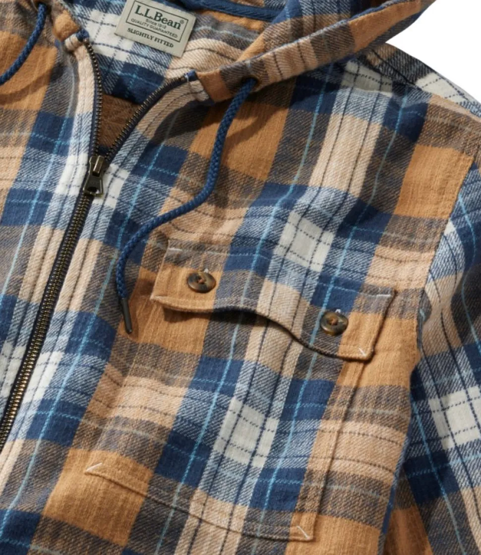 Discount L.L.Bean "Men's 1912 Field Flannel Shirt, Hooded, Slightly Fitted Untucked Fit, Plaid"