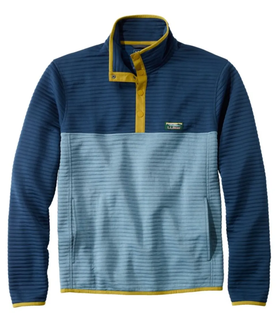 New L.L.Bean "Men's Airlight Knit Pullover, Colorblock" CollegiateBlue/SteelBlue