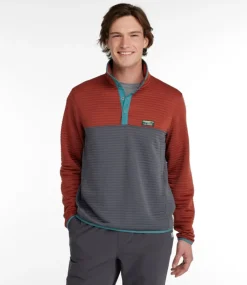 New L.L.Bean "Men's Airlight Knit Pullover, Colorblock" CollegiateBlue/SteelBlue