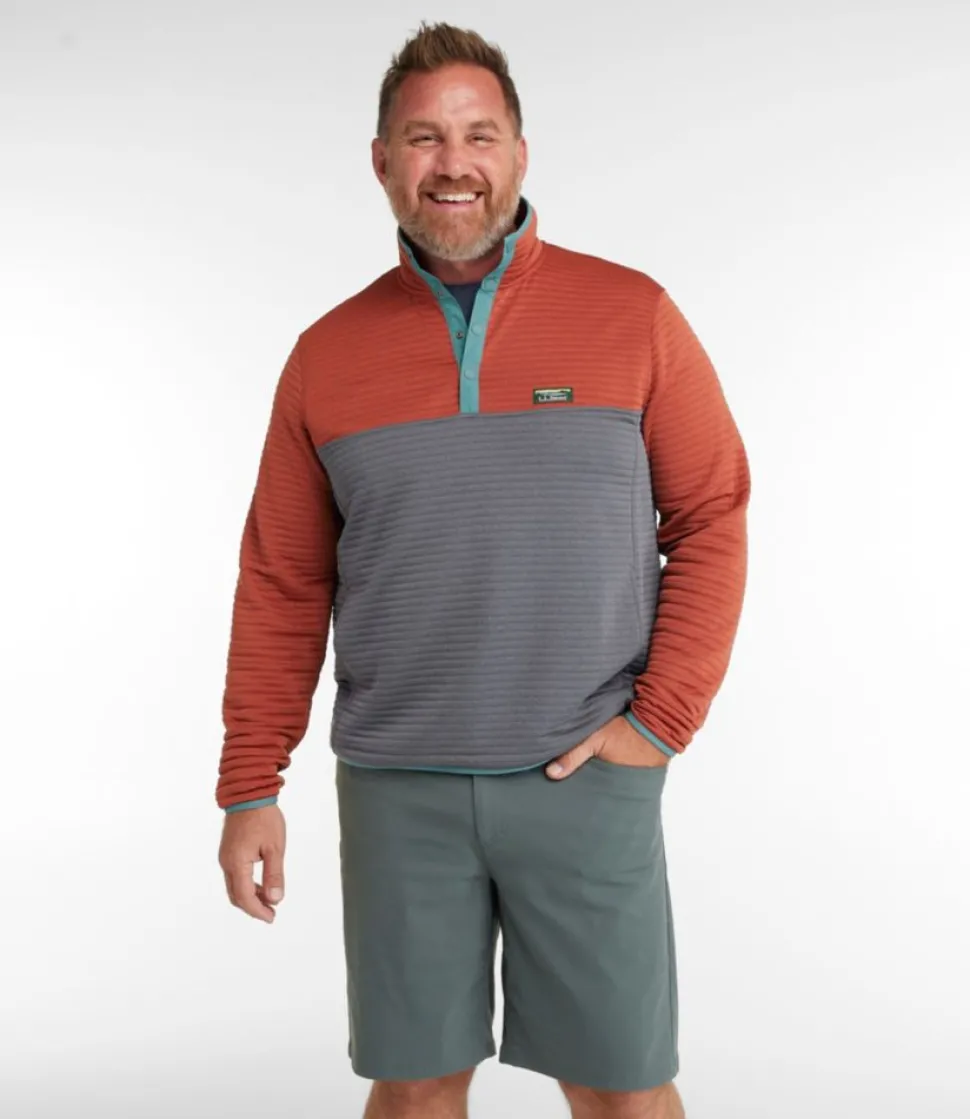 New L.L.Bean "Men's Airlight Knit Pullover, Colorblock" CollegiateBlue/SteelBlue