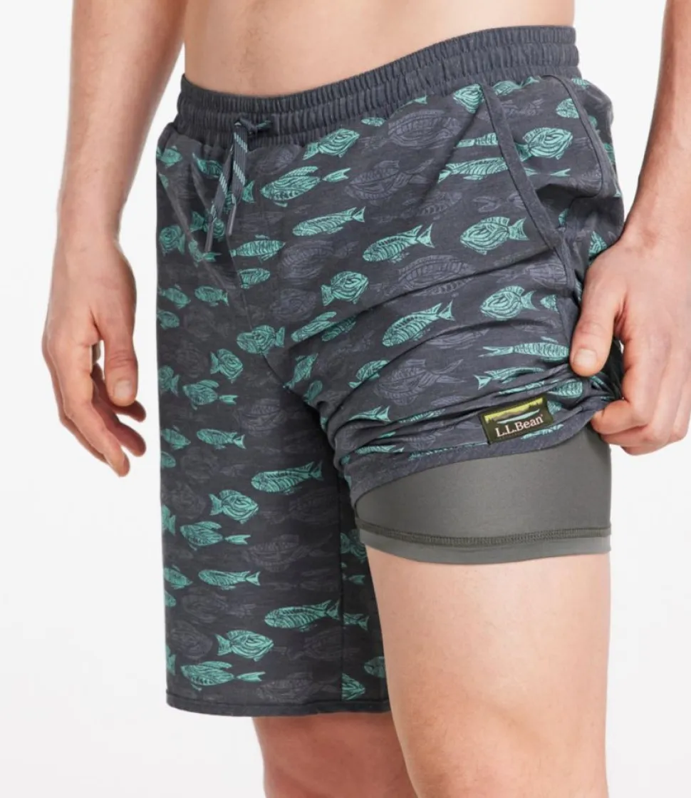 New L.L.Bean "Men's All-Adventure Swim Shorts, Print, 9""