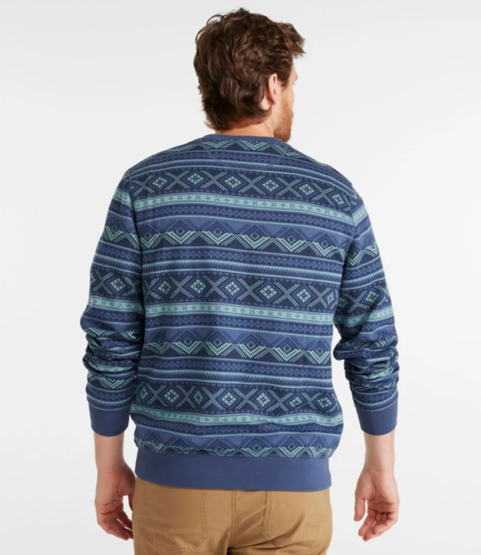 Best Sale L.L.Bean "Men's Athletic Sweats, Classic Crewneck Sweatshirt, Print" DeepRedCheck
