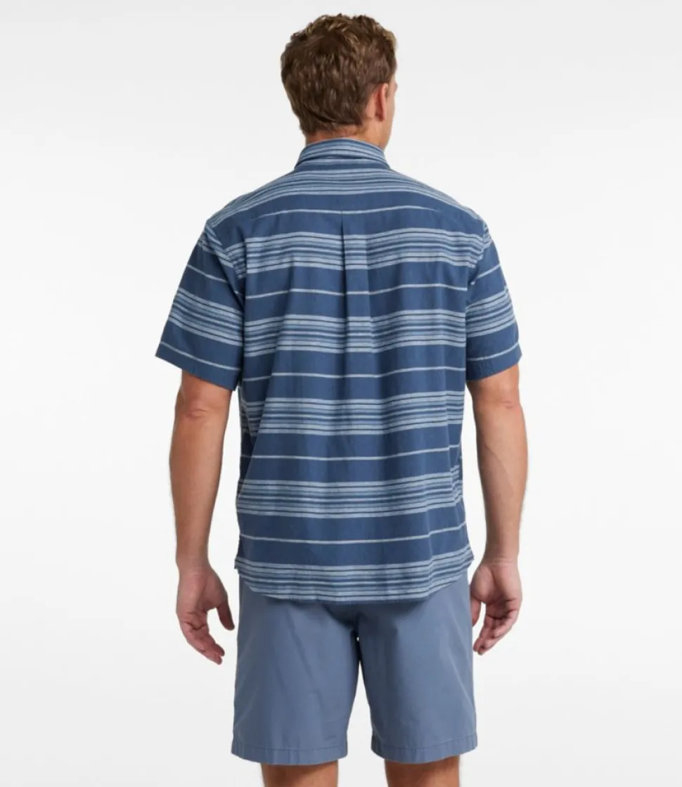 Discount L.L.Bean "Men's Backyard BBQ Shirt, Short-Sleeve, Traditional Untucked Fit, Stripe"