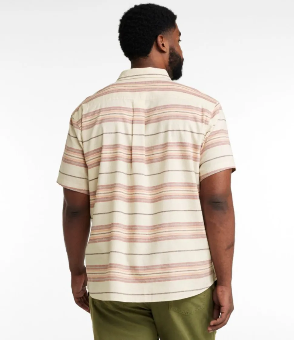 Discount L.L.Bean "Men's Backyard BBQ Shirt, Short-Sleeve, Traditional Untucked Fit, Stripe"