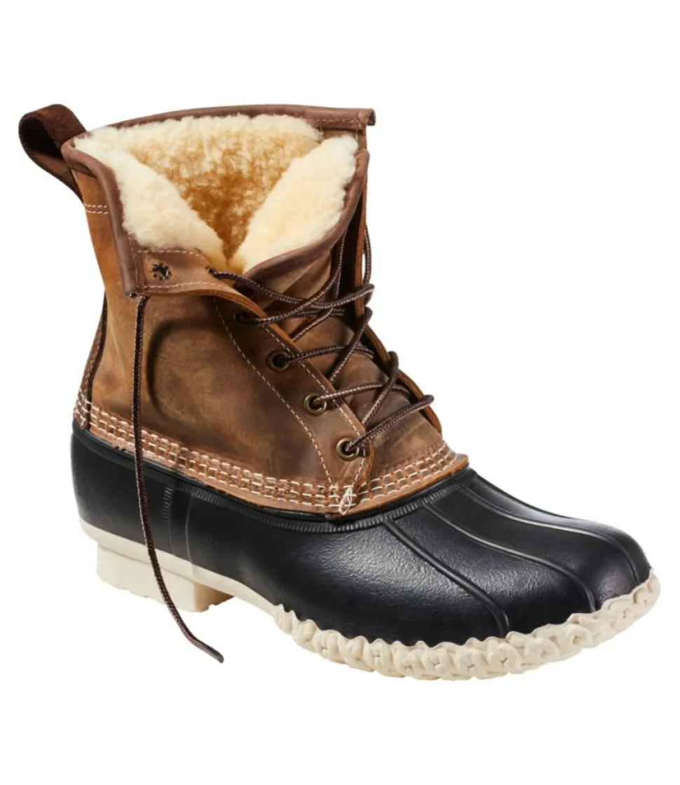 Best Sale L.L.Bean "Men's Bean Boots, 8" Limited Edition Shearling-Lined Insulated" DarkEarth/Black/Natural