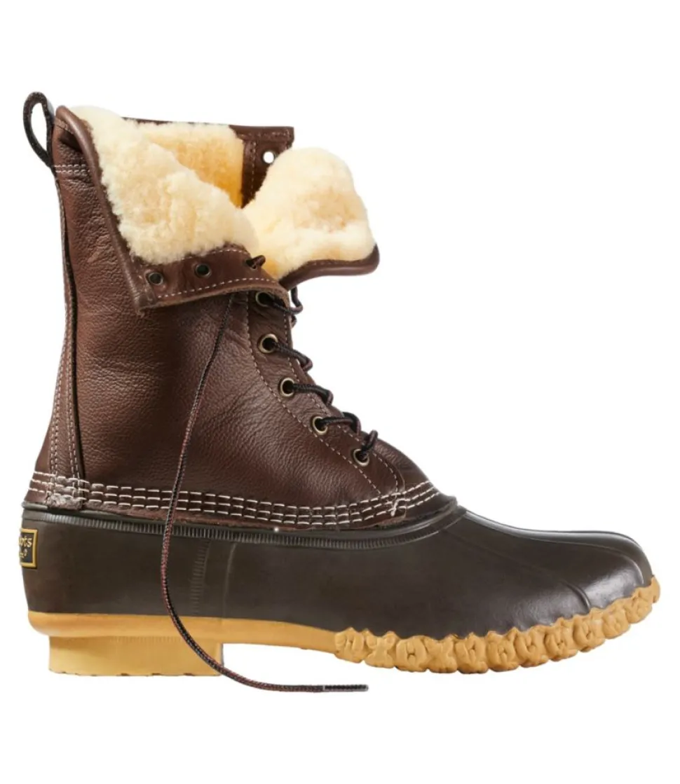 Flash Sale L.L.Bean "Men's Bean Boots, 10" Shearling-Lined" Brown/Brown
