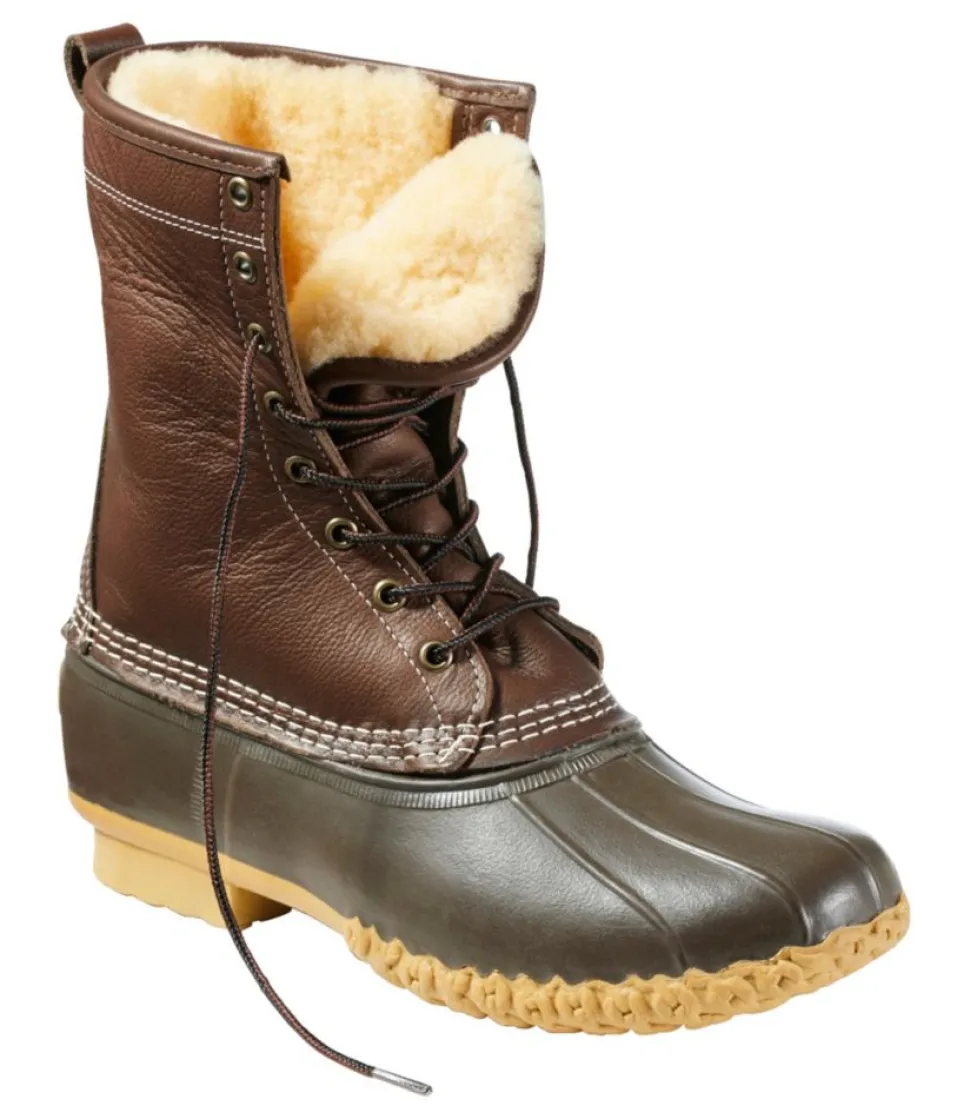 Flash Sale L.L.Bean "Men's Bean Boots, 10" Shearling-Lined" Brown/Brown
