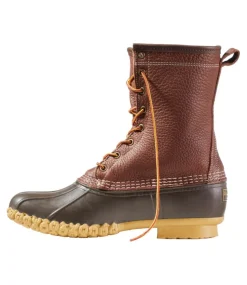 Fashion L.L.Bean "Men's Bean Boots, 10" Shearling-Lined Tumbled Leather" Maple/Brown