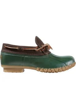 Clearance L.L.Bean "Men's Bean Boots, Canvas Rubber Mocs" DarkBrown/ForestShade/TanOpaque