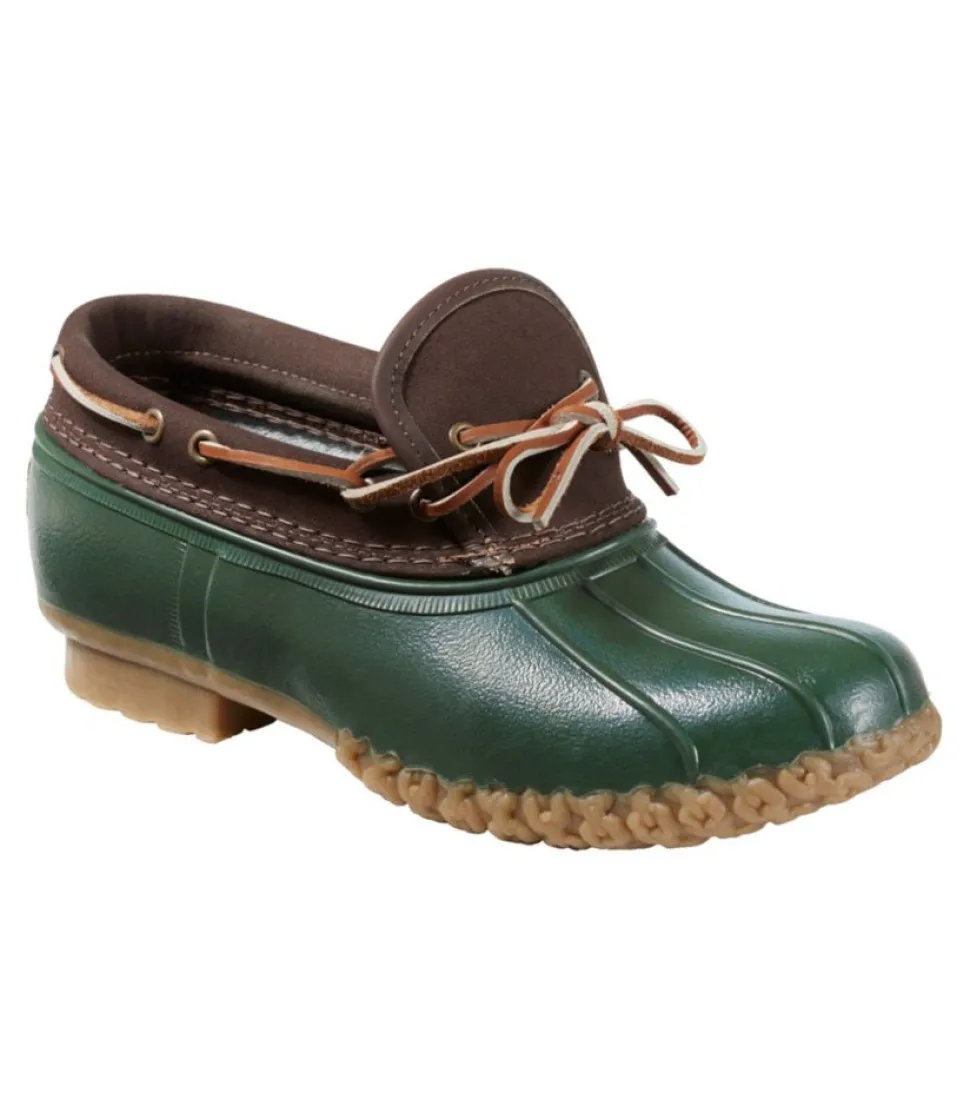 Clearance L.L.Bean "Men's Bean Boots, Canvas Rubber Mocs" DarkBrown/ForestShade/TanOpaque