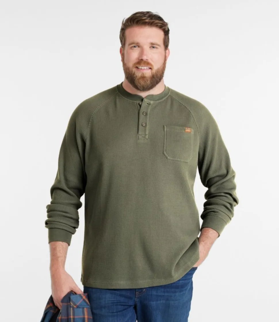 Best Sale L.L.Bean "Men's BeanBuilt Waffle Henley, Traditional Untucked Fit"