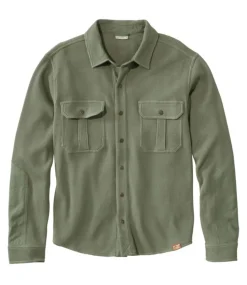 New L.L.Bean "Men's BeanBuilt Waffle Overshirt, Traditional Untucked Fit"