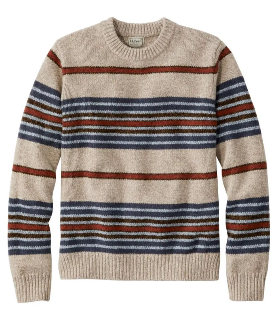 Cheap L.L.Bean "Men's Bean's Classic Ragg Wool Sweater, Crewneck, Stripe"