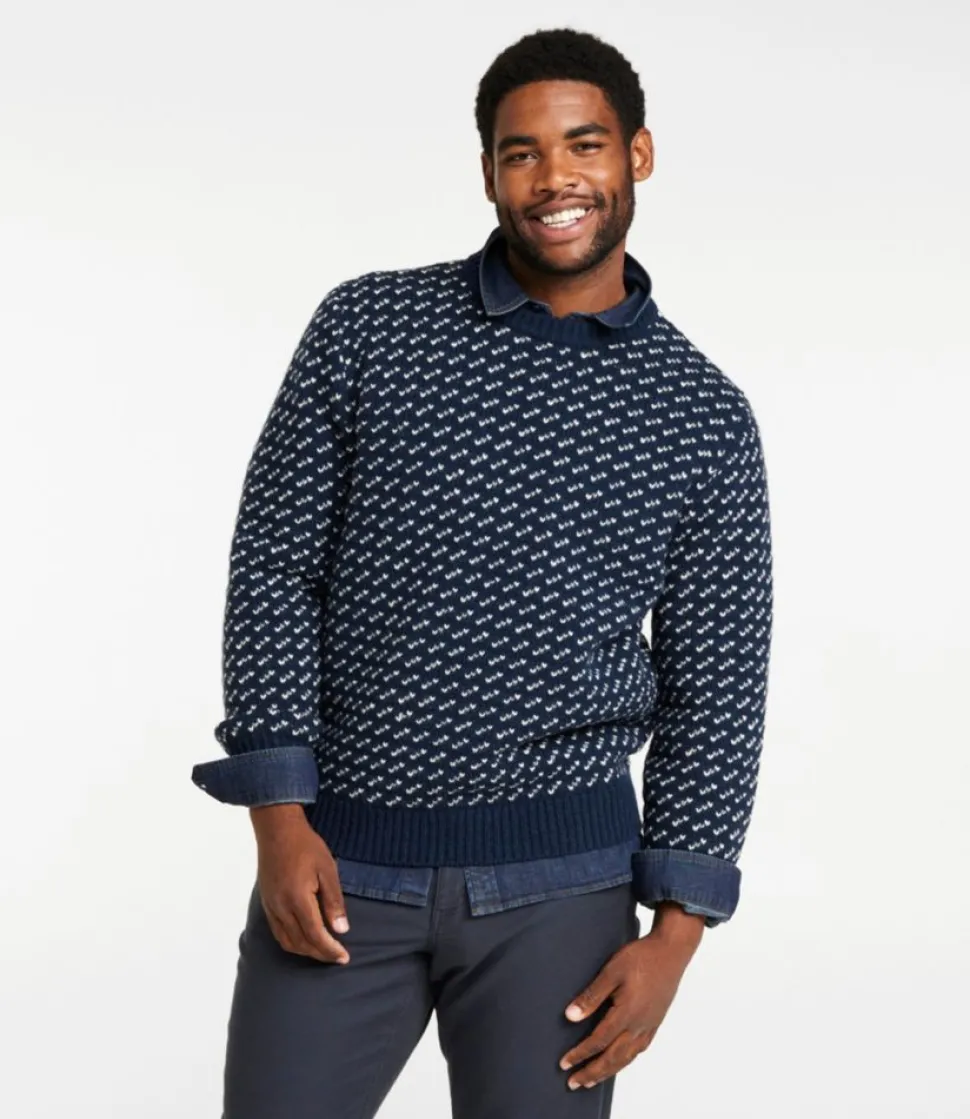 Best Sale L.L.Bean "Men's Bean's Classic Ragg Wool Sweater, Crewneck, Bird's-Eye"