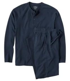 Outlet L.L.Bean "Men's Bean's Cotton Knit Pajamas, Henley PJ Set"