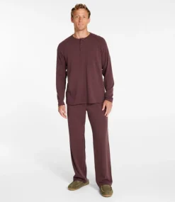 Outlet L.L.Bean "Men's Bean's Cotton Knit Pajamas, Henley PJ Set"