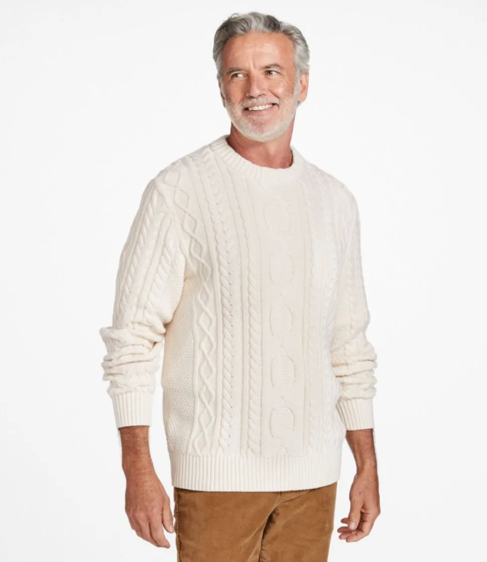 Outlet L.L.Bean "Men's Bean's Heritage Soft Cotton Fisherman Sweater, Crewneck"
