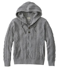 Shop L.L.Bean "Men's Bean's Heritage Soft Cotton Fisherman Sweater, Henley Hoodie"