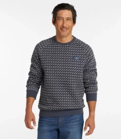New L.L.Bean "Men's Bean's Quilted Sweatshirt, Crewneck, Print"