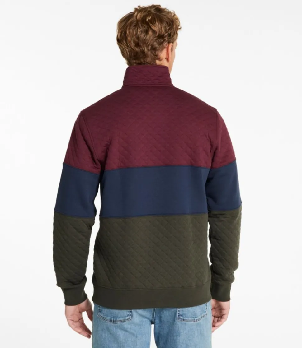 Store L.L.Bean "Men's Bean's Quilted Sweatshirt, Mockneck, Colorblock"