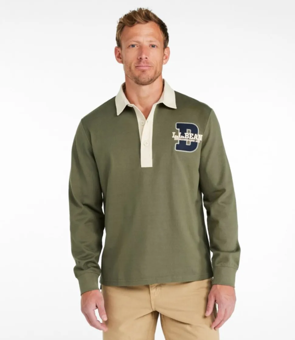 Cheap L.L.Bean "Men's Bean's Vintage Soft Rugby, Embroidered" DustyOliveEmbroideryPatch