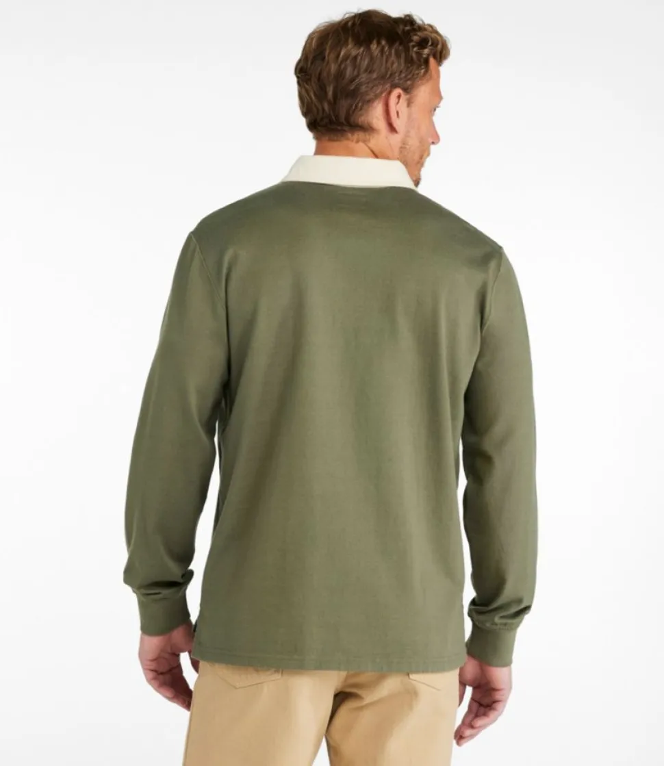 Cheap L.L.Bean "Men's Bean's Vintage Soft Rugby, Embroidered" DustyOliveEmbroideryPatch