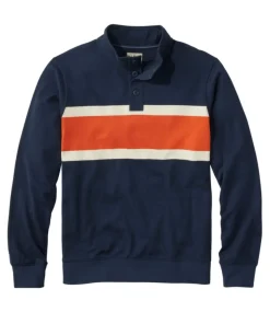 Best Sale L.L.Bean "Men's Bean's Vintage Soft Rugby, Mockneck, Chest Stripe"
