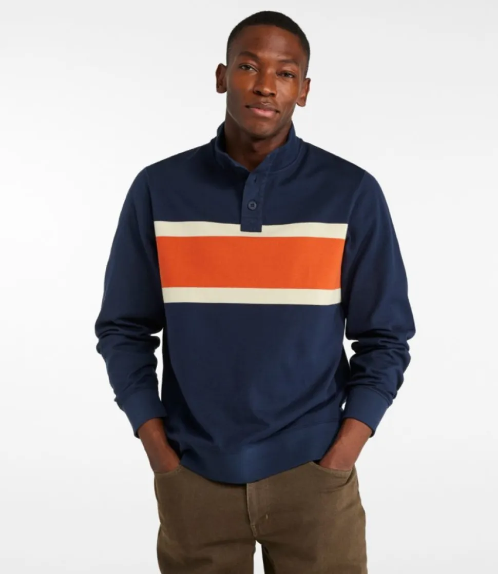 Best Sale L.L.Bean "Men's Bean's Vintage Soft Rugby, Mockneck, Chest Stripe"