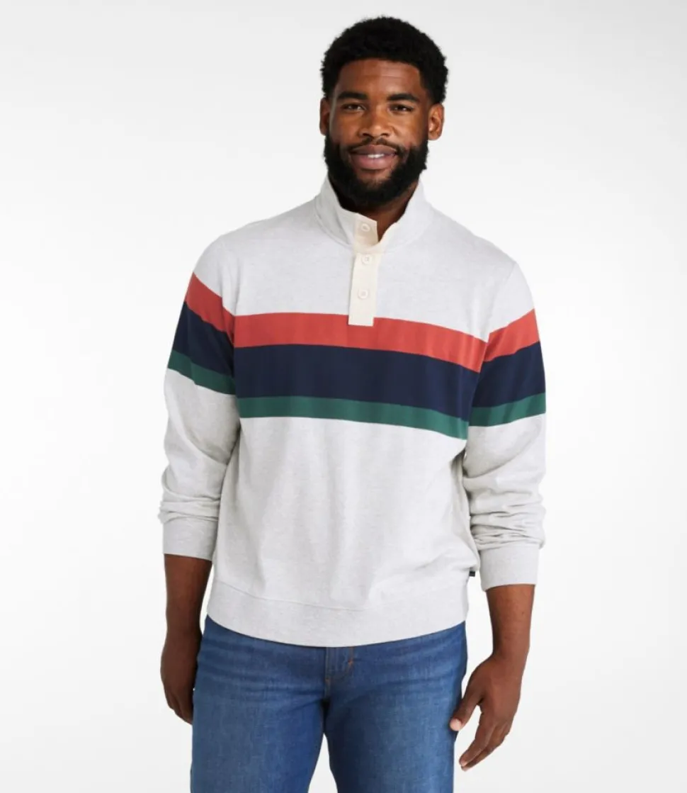 Best Sale L.L.Bean "Men's Bean's Vintage Soft Rugby, Mockneck, Chest Stripe"