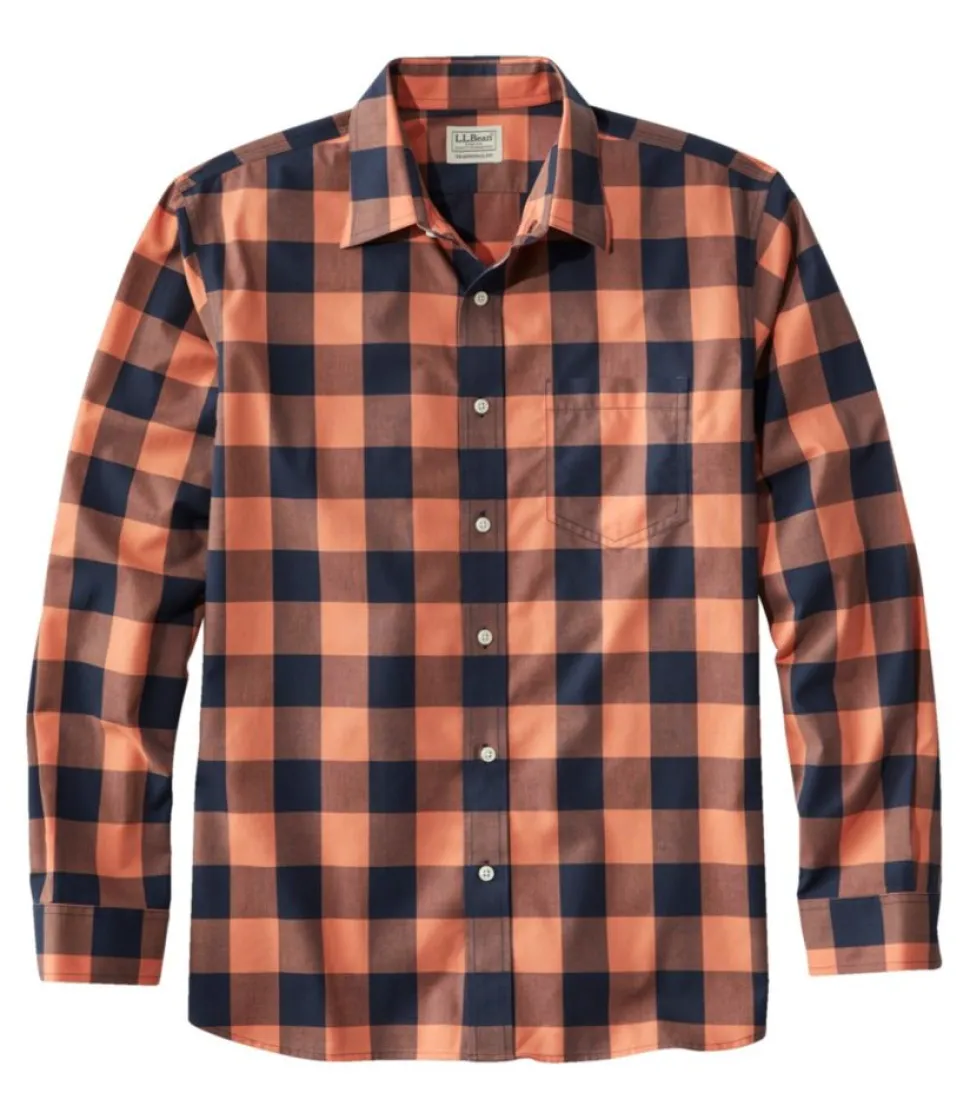 Outlet L.L.Bean "Men's Bean's Wrinkle-Free Everyday Shirt, Traditional Untucked Fit, Plaid, Long-Sleeve"