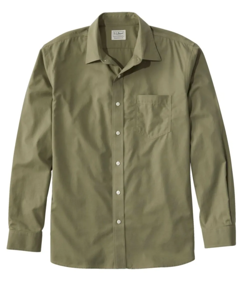 Sale L.L.Bean "Men's Bean's Wrinkle-Free Everyday Shirt, Traditional Untucked Fit, Long-Sleeve" DeepOlive