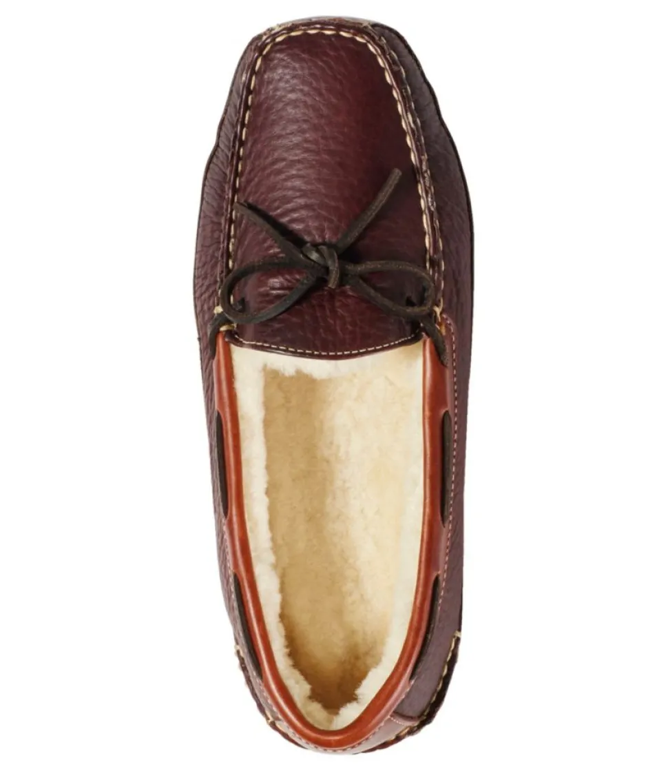 Flash Sale L.L.Bean "Men's Bison Double-Sole Slippers, Shearling-Lined" Raisin