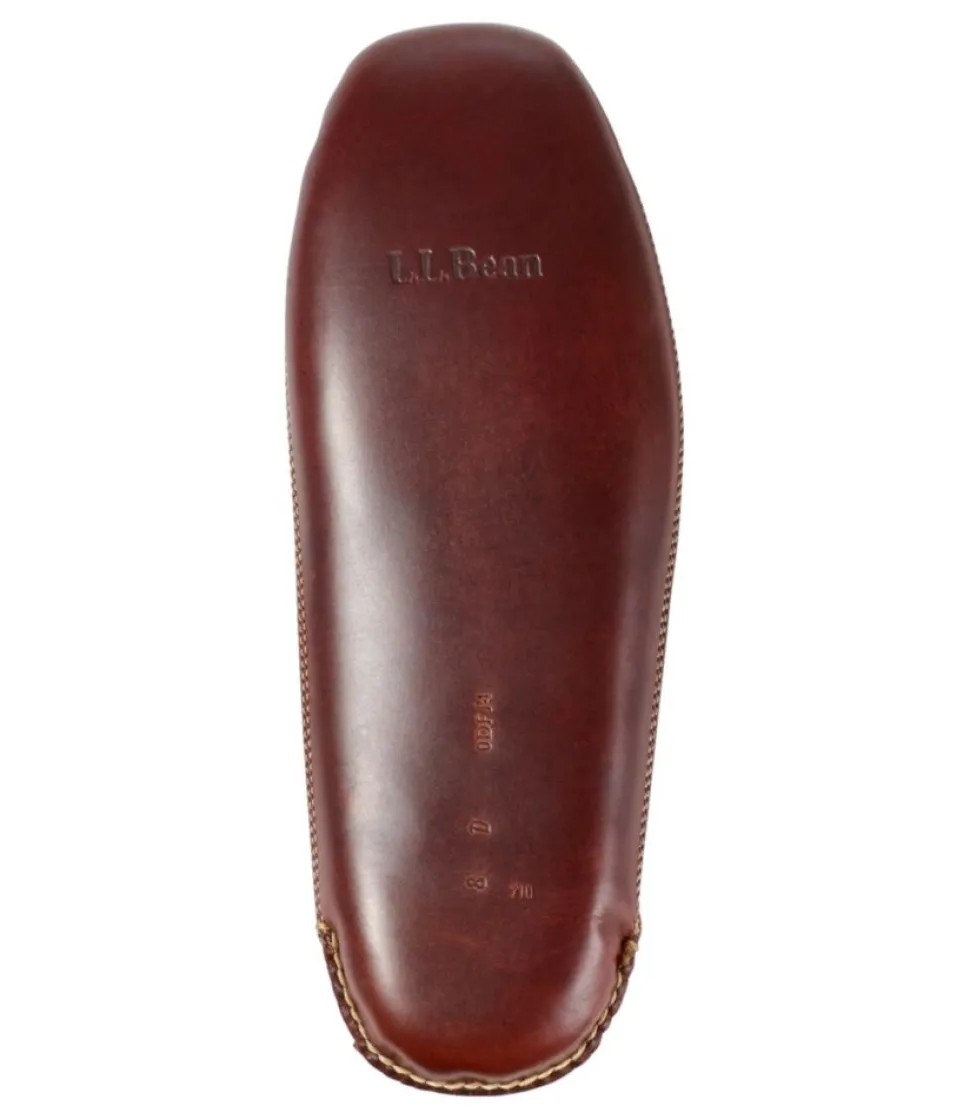 Cheap L.L.Bean "Men's Bison Double-Sole Slippers, Leather-Lined" Raisin