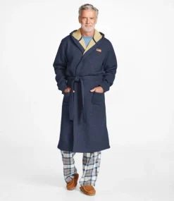 Clearance L.L.Bean "Men's Bonded Waffle Fleece Robe, Hooded"