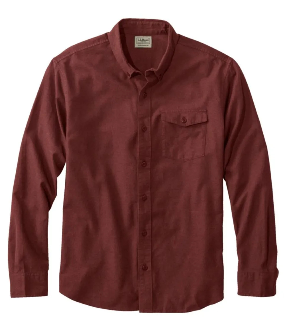 Discount L.L.Bean "Men's Brushed Jaspé Twill Shirt, Traditional Untucked Fit"