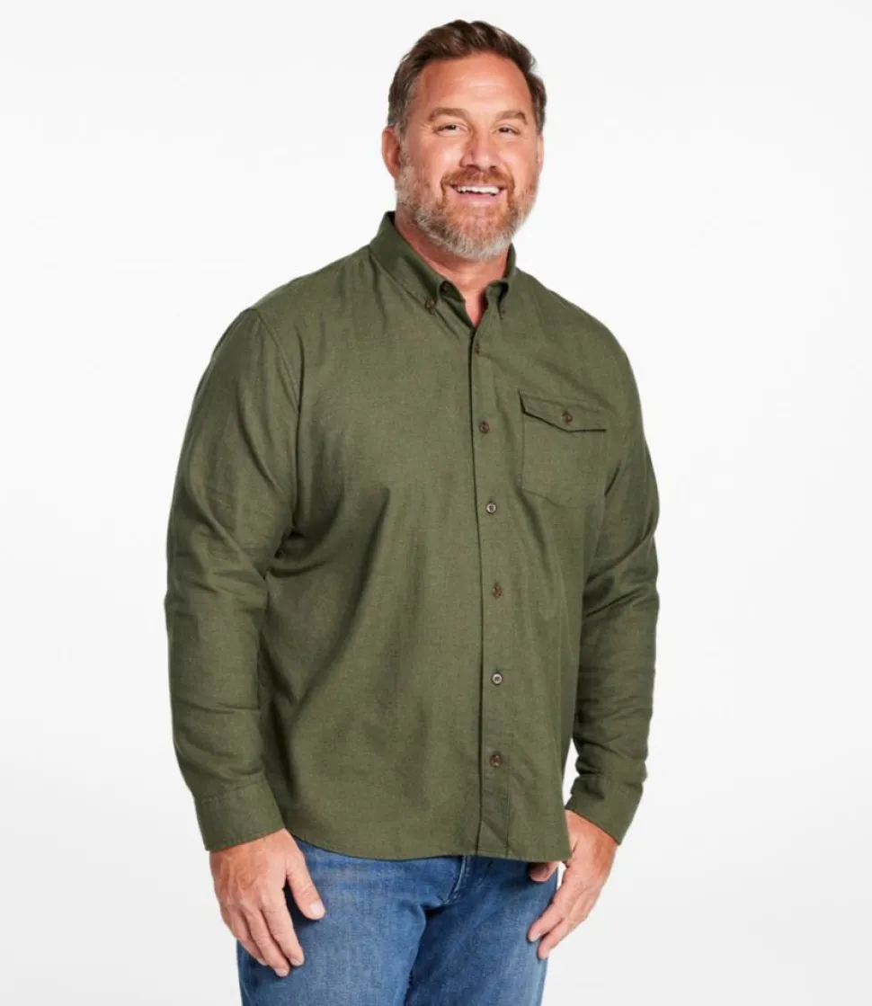 Discount L.L.Bean "Men's Brushed Jaspé Twill Shirt, Traditional Untucked Fit"