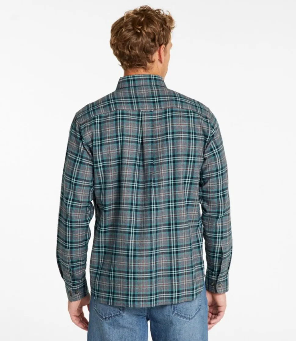 Best L.L.Bean "Men's Brushed Jaspé Twill Shirt, Plaid, Traditional Untucked Fit"