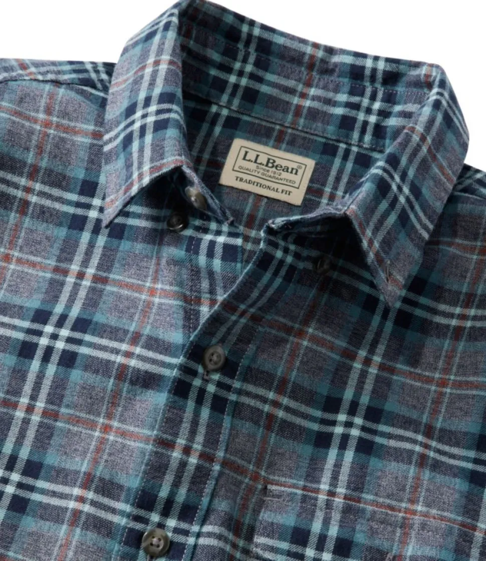Best L.L.Bean "Men's Brushed Jaspé Twill Shirt, Plaid, Traditional Untucked Fit"