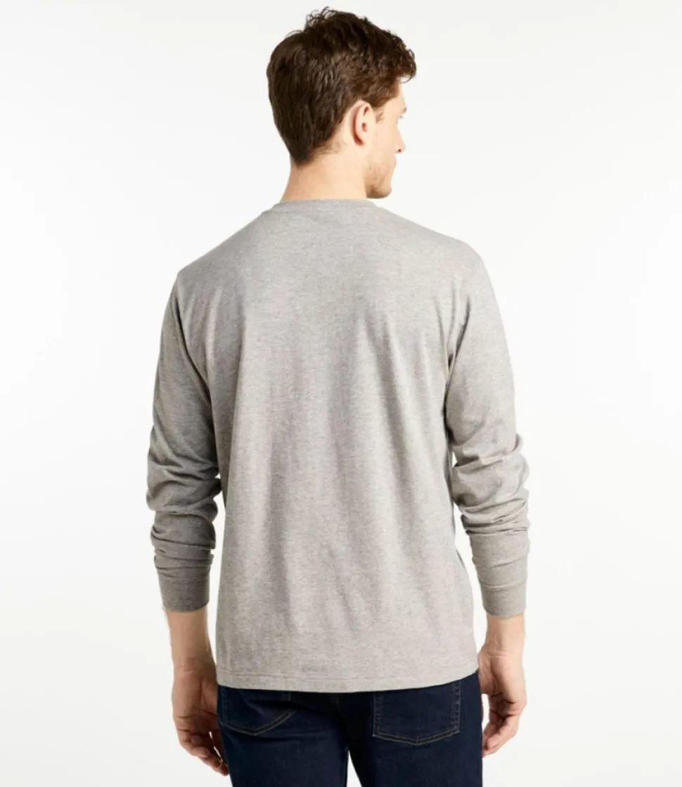 Clearance L.L.Bean "Men's Carefree Unshrinkable Tee, Traditional Fit, Long-Sleeve Henley"