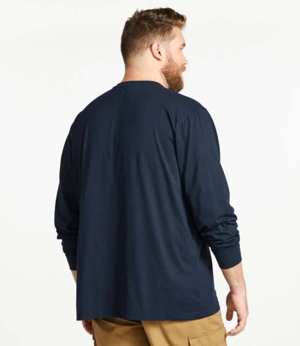 Clearance L.L.Bean "Men's Carefree Unshrinkable Tee, Traditional Fit, Long-Sleeve Henley"