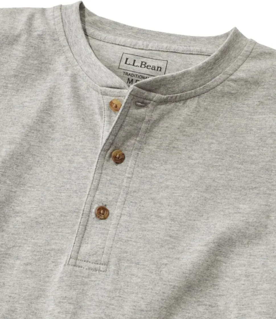 Clearance L.L.Bean "Men's Carefree Unshrinkable Tee, Traditional Fit, Long-Sleeve Henley"