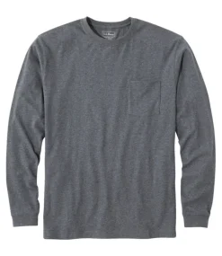 Sale L.L.Bean "Men's Carefree Unshrinkable Tee with Pocket, Traditional Fit, Long-Sleeve"